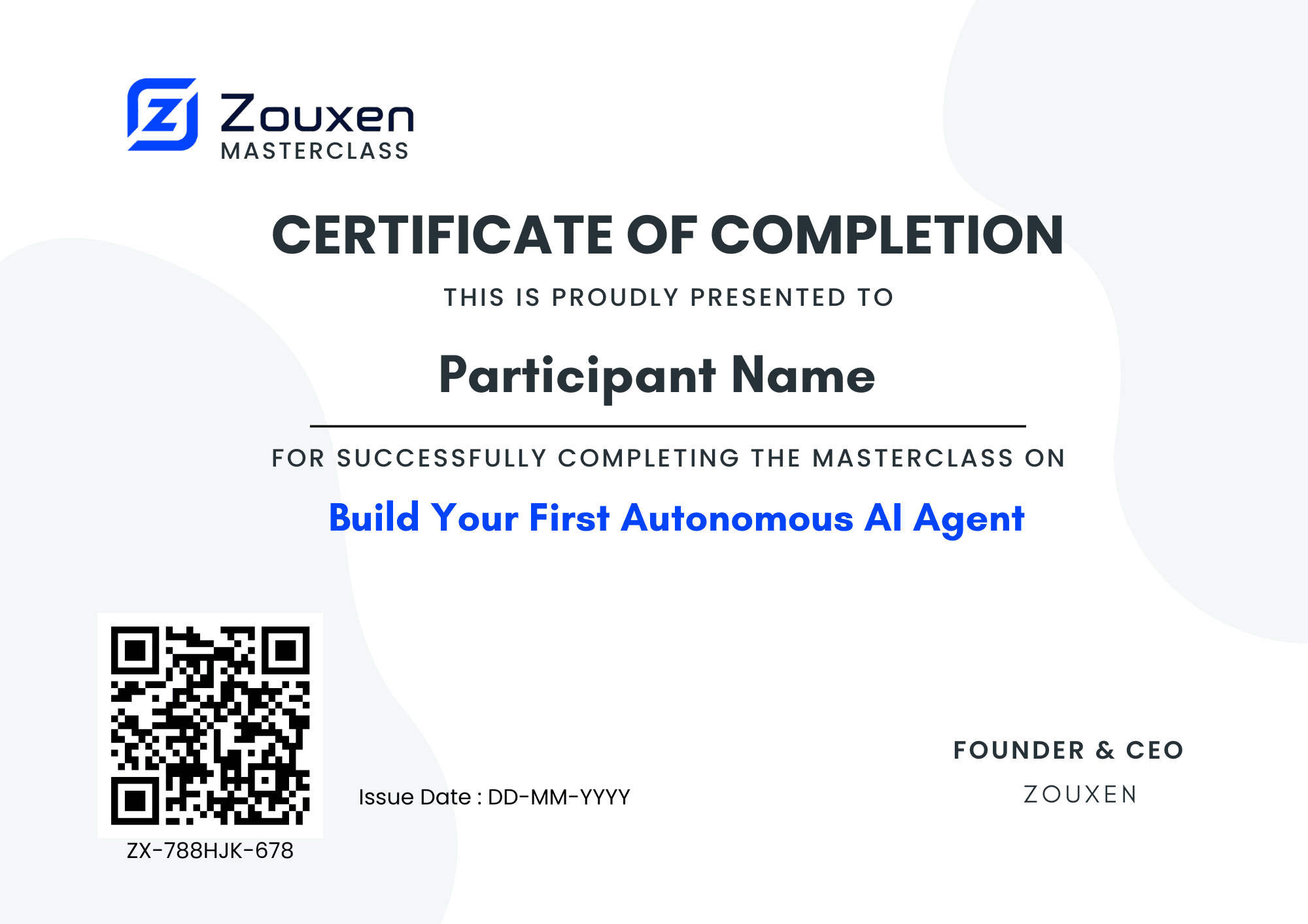Sample certificate